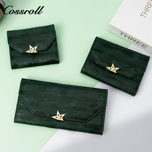 2024 Most Popular best brand leather long wallet female Genuine Leather