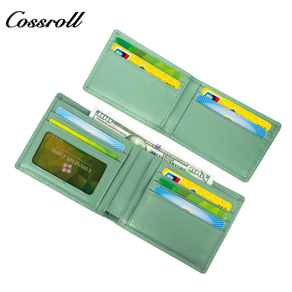 Factory custom short simple leather purse for women cowhide coin wallet for women purse money clip