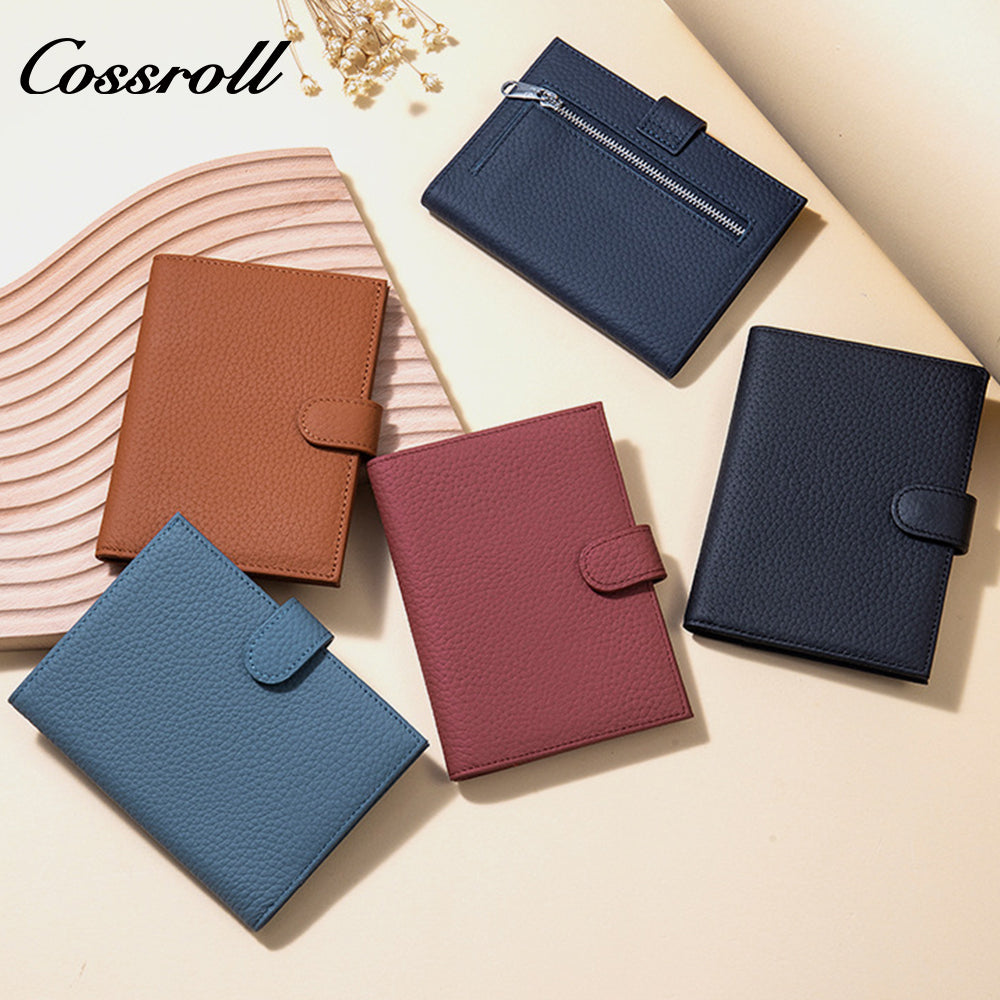 rfid leather ultra-thin passport wallet multi-functional anti-theft brush document protection cover cowhide one