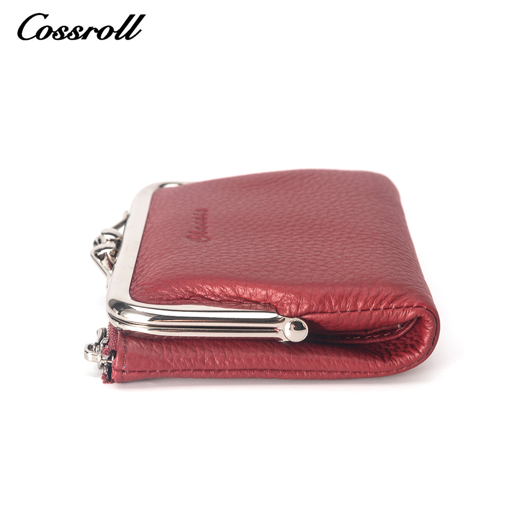 Wholesale Direct Sales red women's small leather bifold wallet With new materials