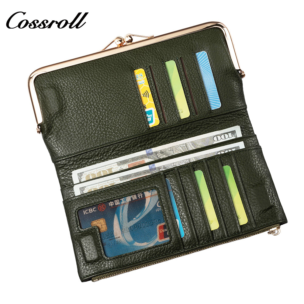 Factory Direct Supply real leather women geniune leather wallet