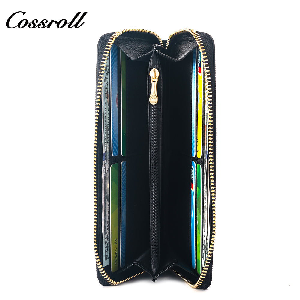 Most Popular best brand leather long wallet female Genuine Leather