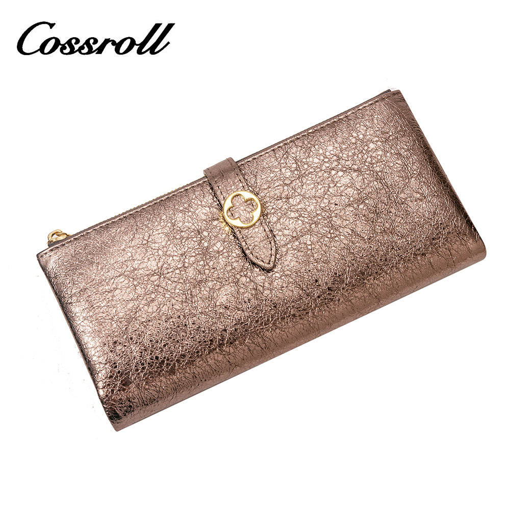 Factory hot selling new original crack bright leather wallet multi-card