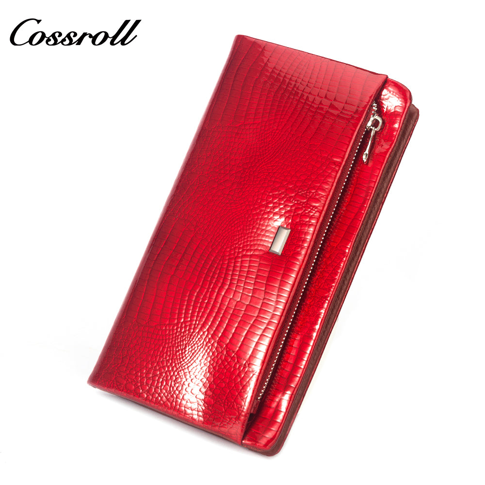 High Quality Wholesale Custom Cheap luxury leather crocodile texture patent leather
