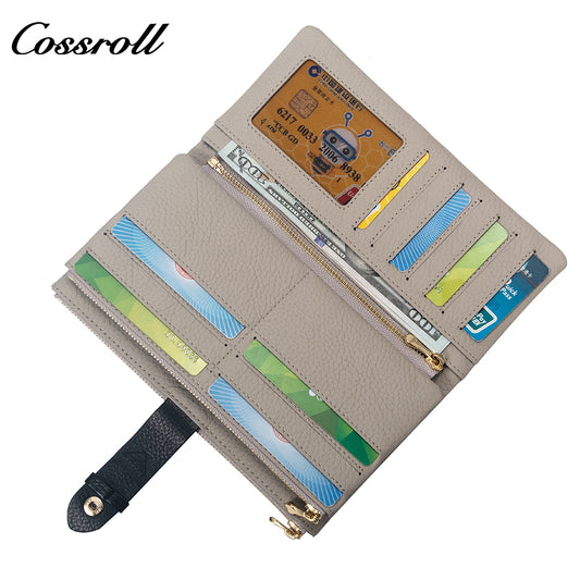 The Factory Produces genuine long card holder wallet Python snake print geniune leather wallet