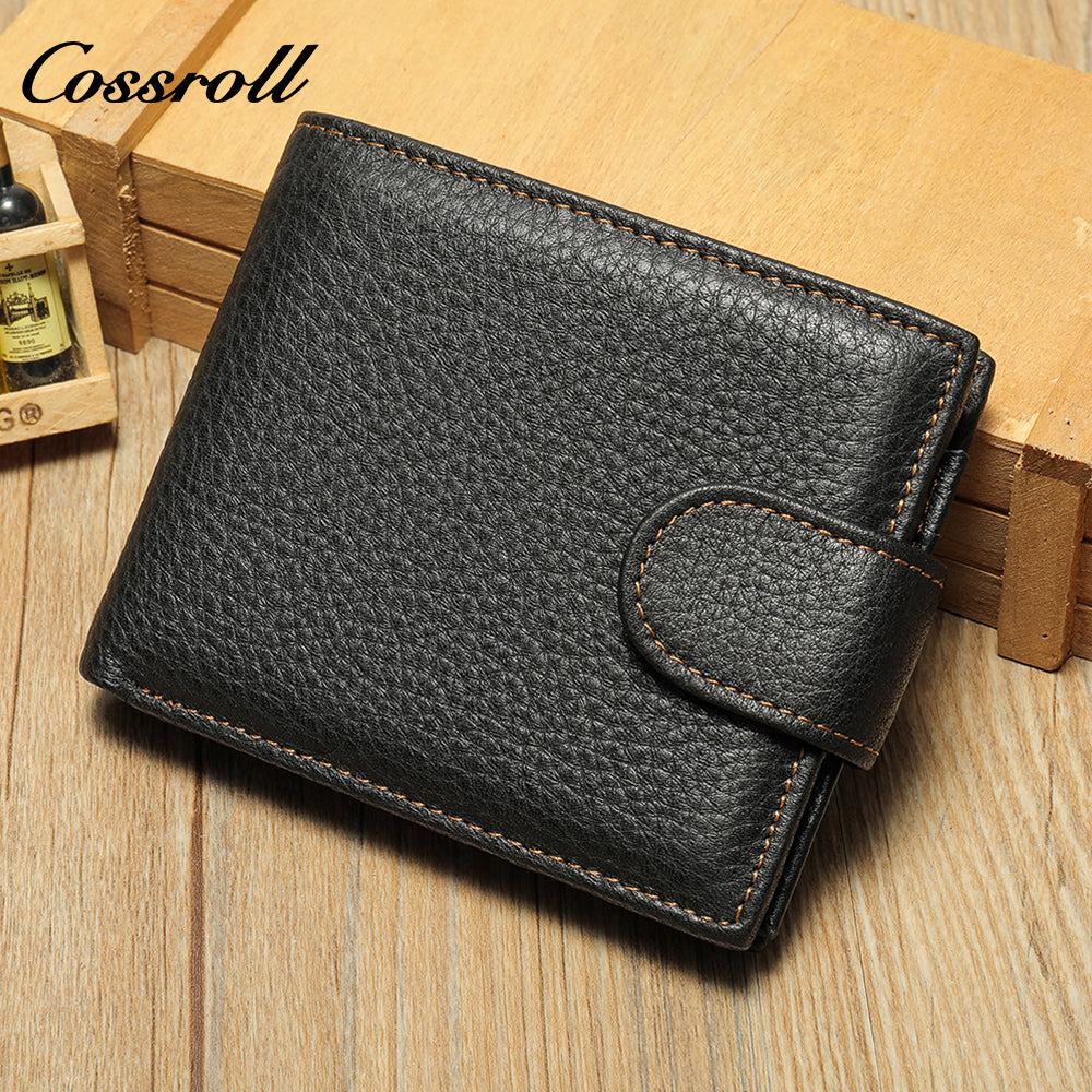 Men's Short Genuine Leather Clutch Dollar Clip Coin Purse Multifunctional Cowhide Card Case Leath