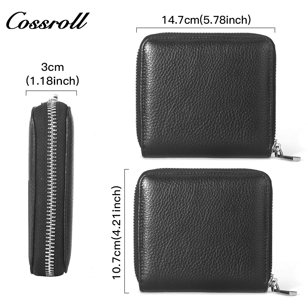 Innovative Design ladies purses multiple slots geniune leather wallet Lychee leather