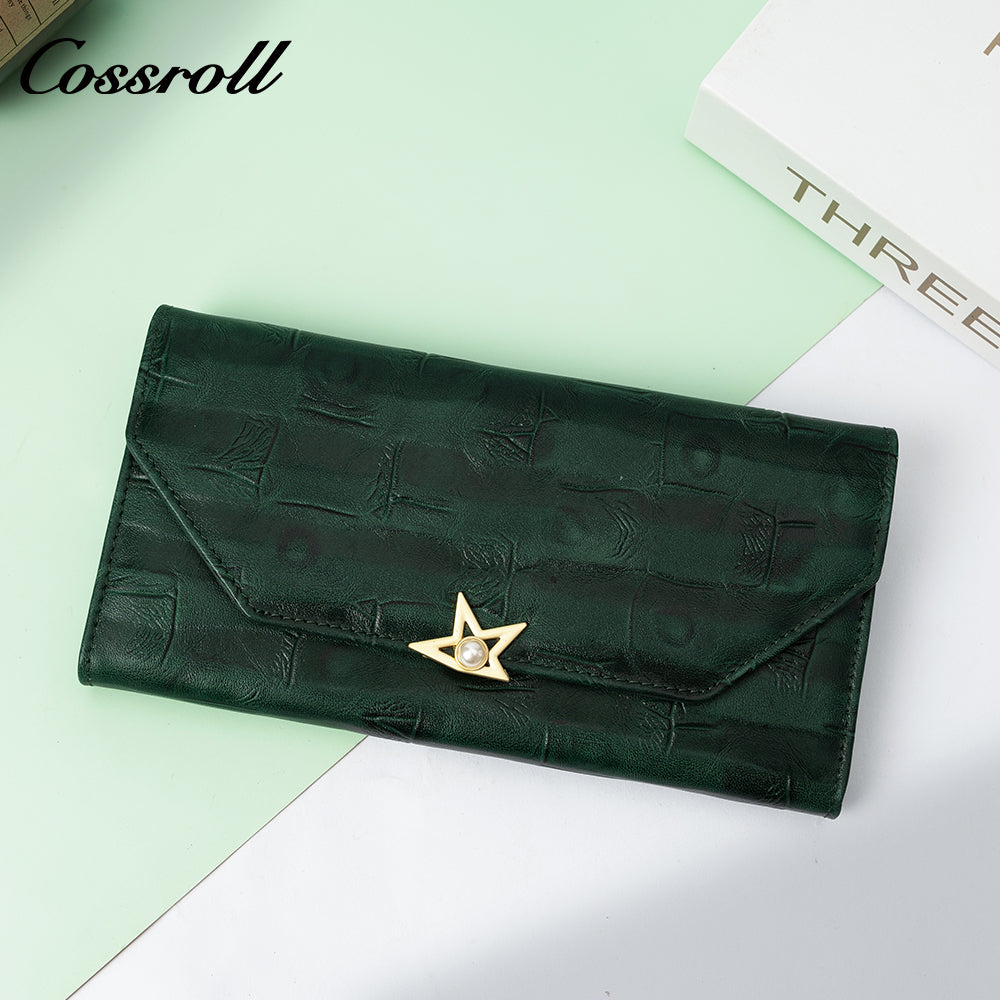 2024 Most Popular best brand leather long wallet female Genuine Leather