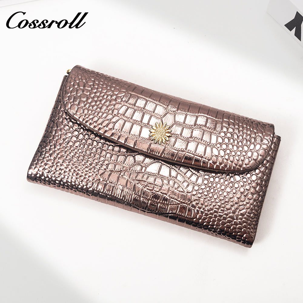 New Designed high women crocodile texture Genuine Leather