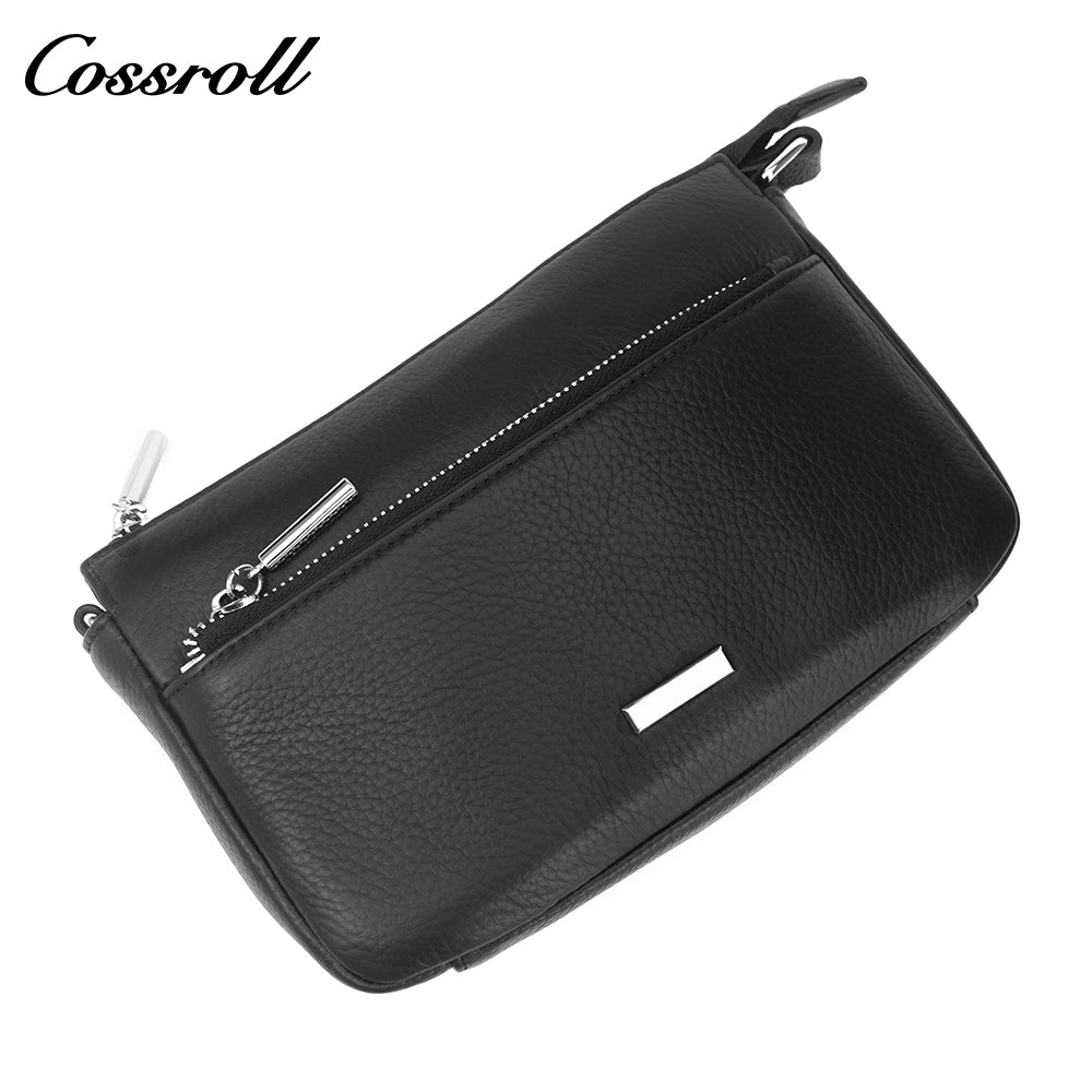 2024 New cowhide leather unisex bag large capacity crossbody bag fashion women's leather shoulder bag