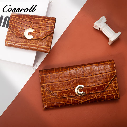 High Quality Wholesale Custom Cheap luxury leather crocodile texture Genuine Leather