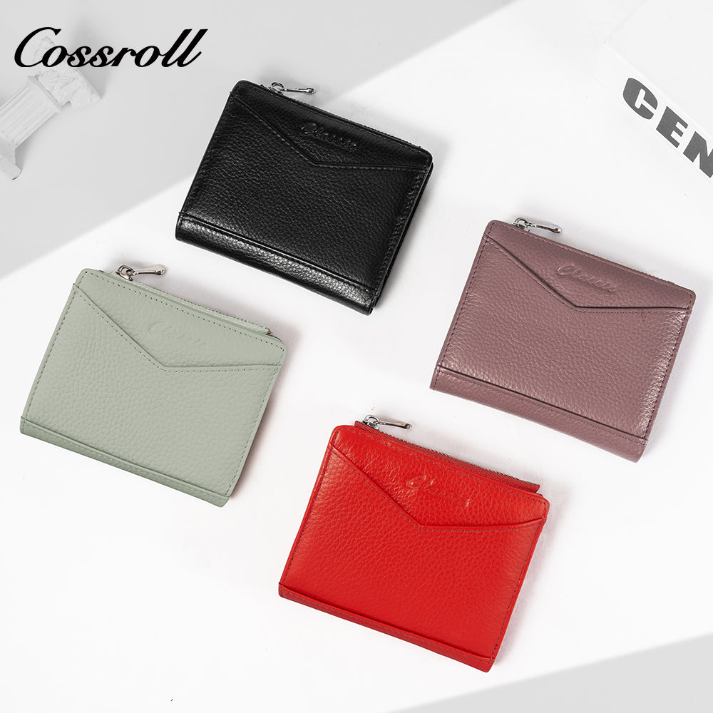 Short Wallet Multi Card Holder Driver's License Card Case Thin Zipper Buckle Coin Purse