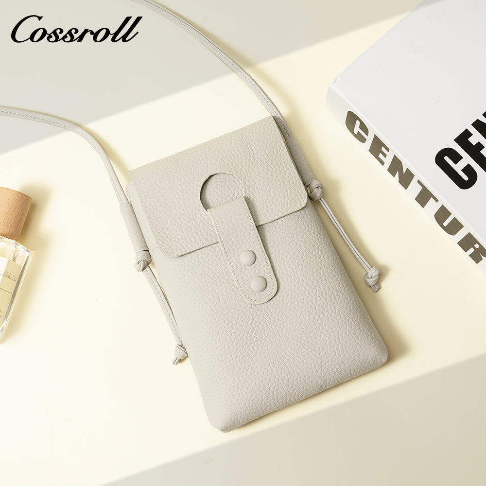 Pure cowhide crossbody bag small mobile phone bag women's 2024 new leather vertical bag cover leisure purse