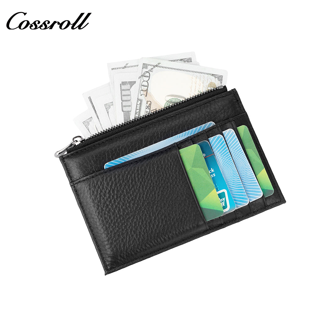 Amazon Ultra-thin Multi-card Slot Top Grain Cowhide Leather Women's Universal Multi-card Slot Wallet