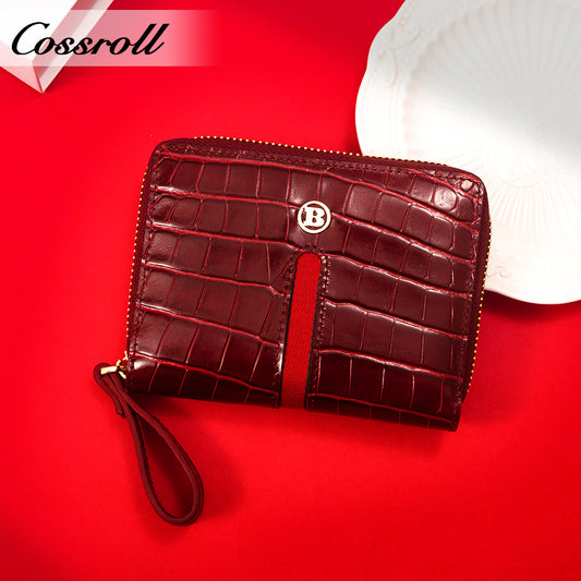 Most Selling Products cowhide wallet crocodile texture patent leather