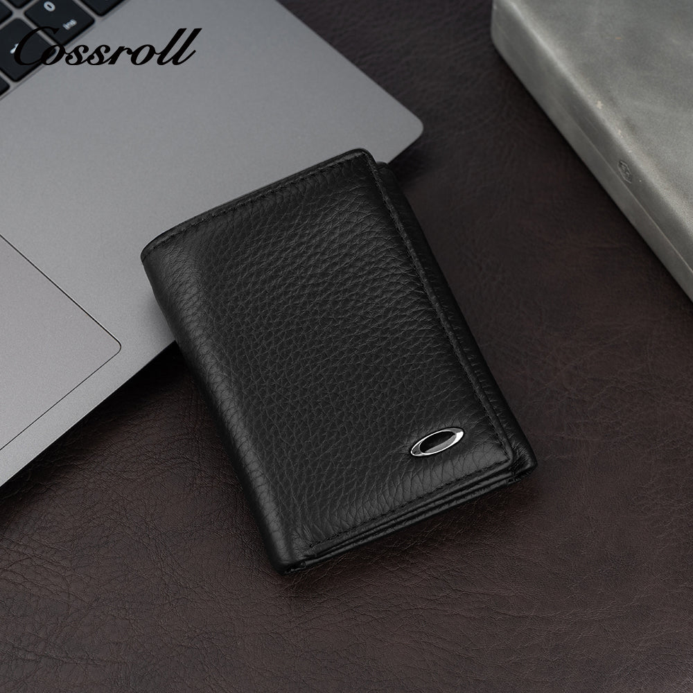 Factory direct foreign trade hot short men's leather wallet lychee grain coin purse