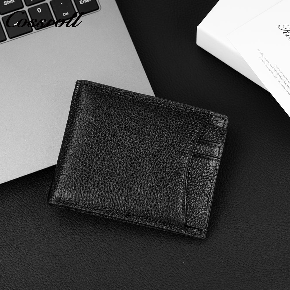 Business Men's Genuine Leather Wallet Multi Card Position Cowhide Horizontal Simple Coin Purse