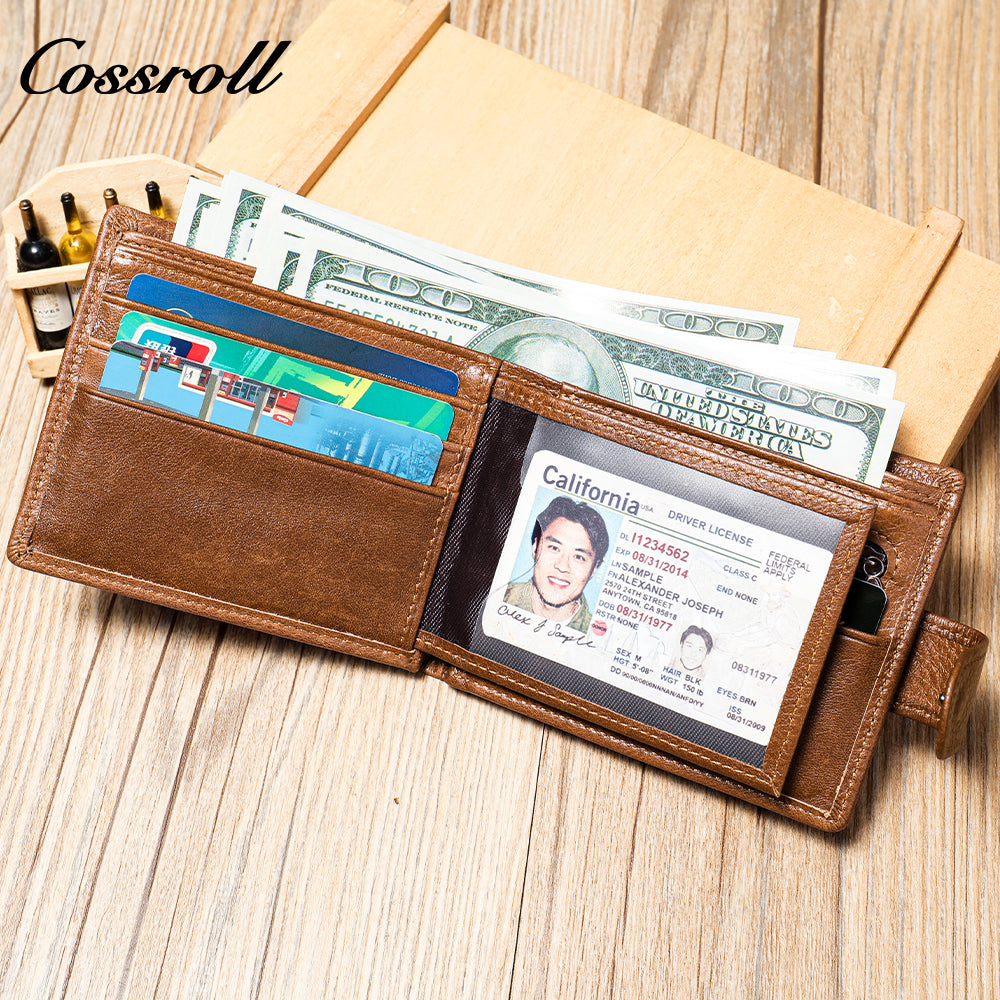 Vintage Cowhide Wallet Men's Genuine Leather Money Clip Multifunctional Head Layer Cowhide