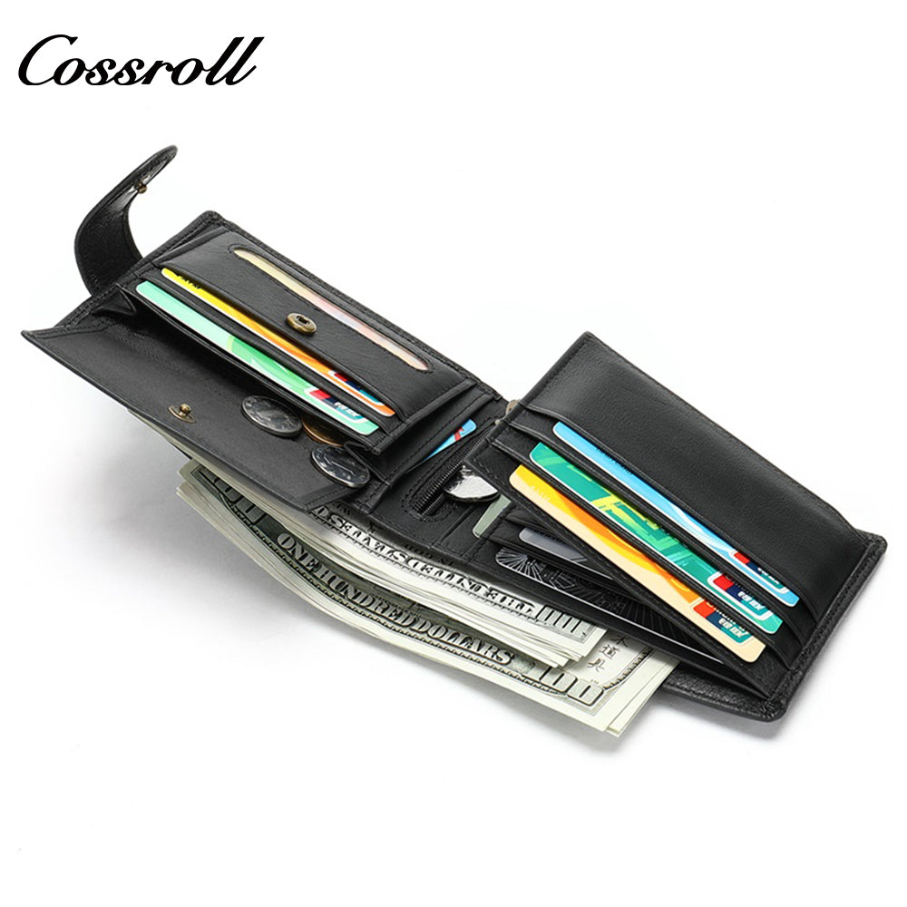 Hot men's wallet fashion short wallet soft leather money clip plus enclosure large capacity