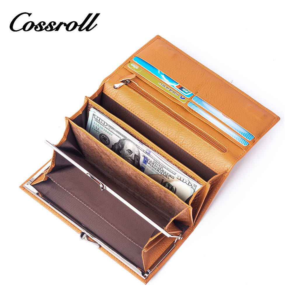 Women's long real wallet Slim Real Leather Credit Card Holder Clutch Wallets for Women