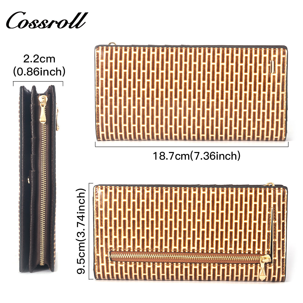 New wallet women's long Korean version multi-card buckle wallet triple fold zipper wallet