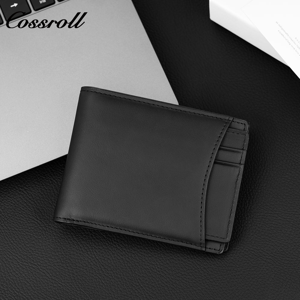 Fashion Simple Anti-theft Brush Genuine Leather Cowhide Small Card purse Card Holder Wallet Purse