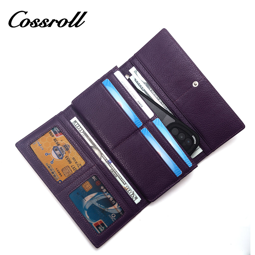 Factory Selling Directly large women's geniune leather wallet