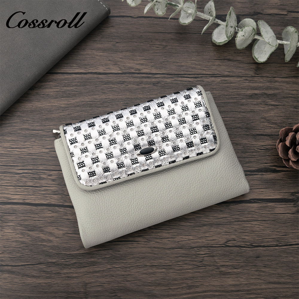 Fashion small perfume style leather short wallet light luxury carry large capacity multi-card women's wallet