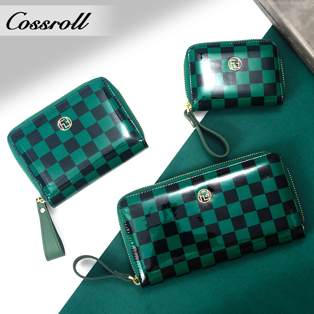 Most Popular best brand leather short wallet female patent leather Genuine Leather