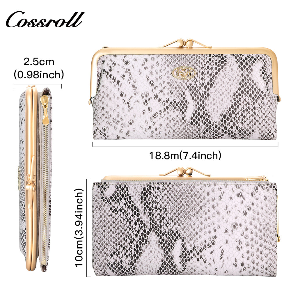 Multifunctional snake-skin wallet long wallet for women portable multi-card slot women's mobile phone wallet
