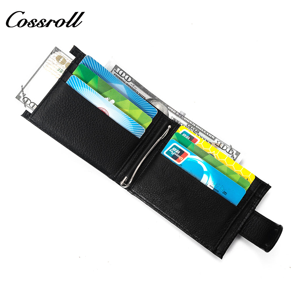 Young men's leather short wallet 2024 new first layer cowhide wallet simple ultra-thin business wallet