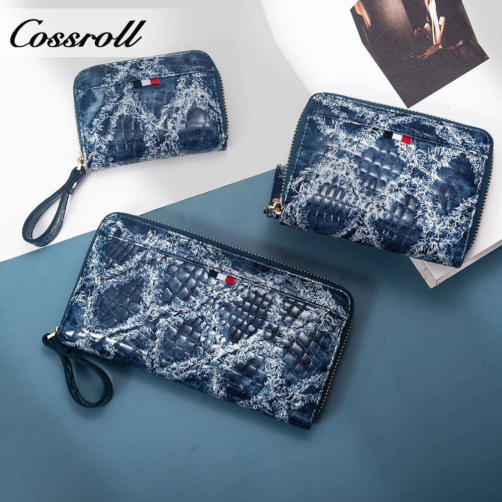 Best Selling Promotional Price luxury leather travel crocodile texture Genuine Leather