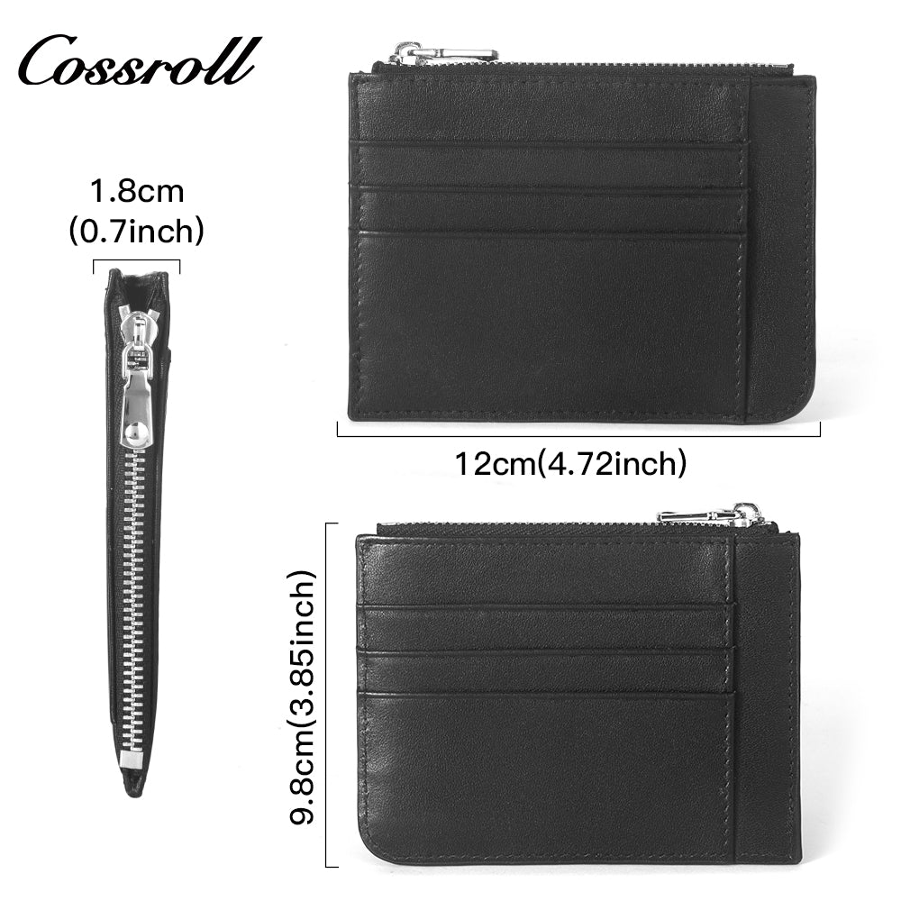 Online Shop Hot Selling high premium slim geniune leather Card wallet Lychee leather