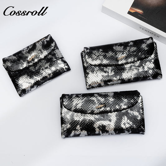 Best Selling leather luxury women small wallet Genuine Leather serpentine leather