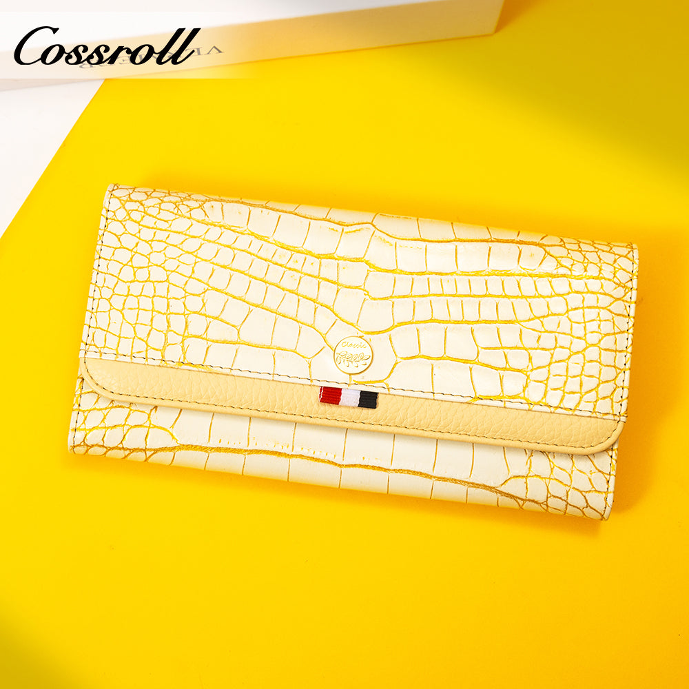 China Professional Customized luxury leather designer crocodile texture Genuine Leather