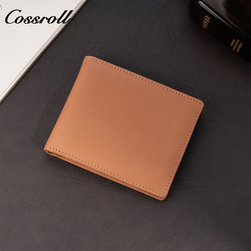 Europe and the United States to fold leather men's wallet short section bifold cowhide BOX type coin purse cloth