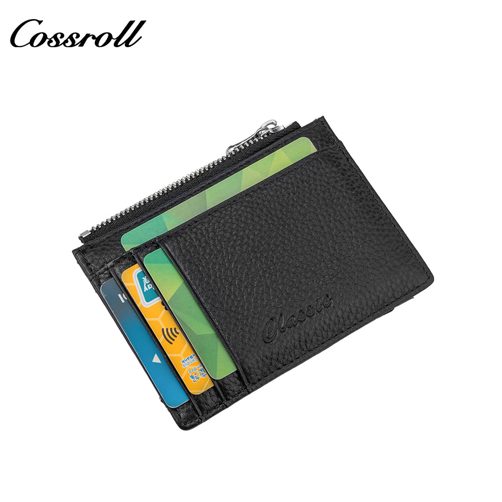 Head layer cowhide small wallet ladies short multi-card slot coin purse