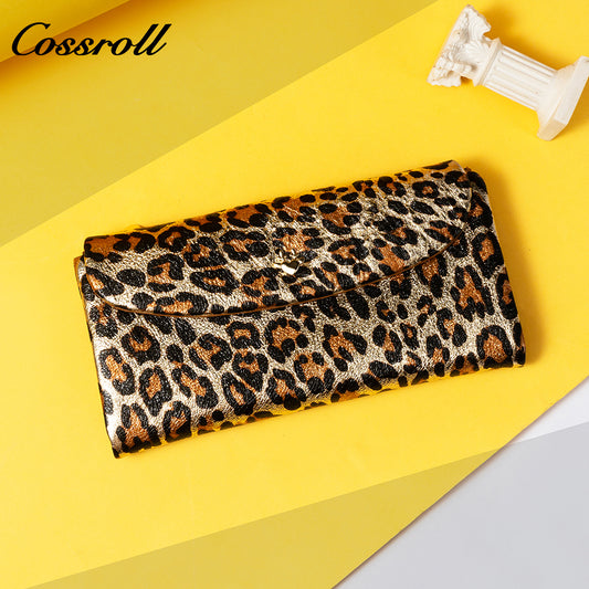 Fashion leopard print small square wallet this year's new trend retro purse simple spice girl style