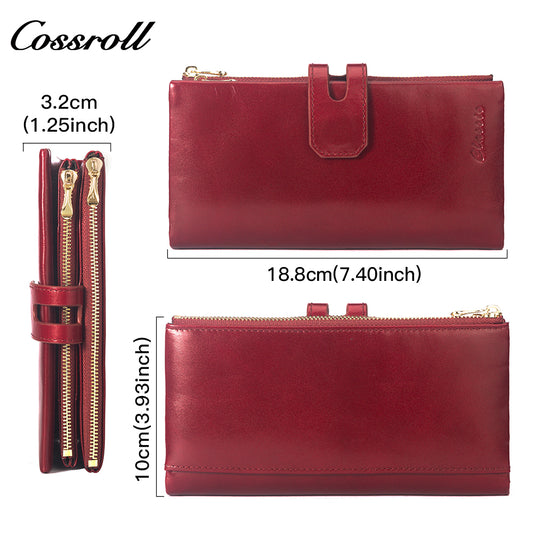 Customized Design Products wallets for women fashionable oil wax leather