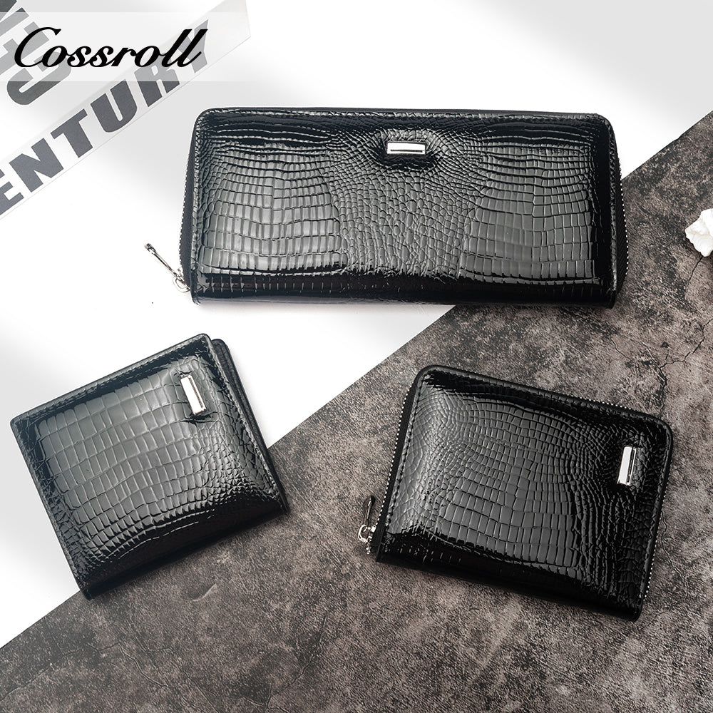 New factory custom leather money baotou layer cowhide change card bag patent leather holding women's purse custom