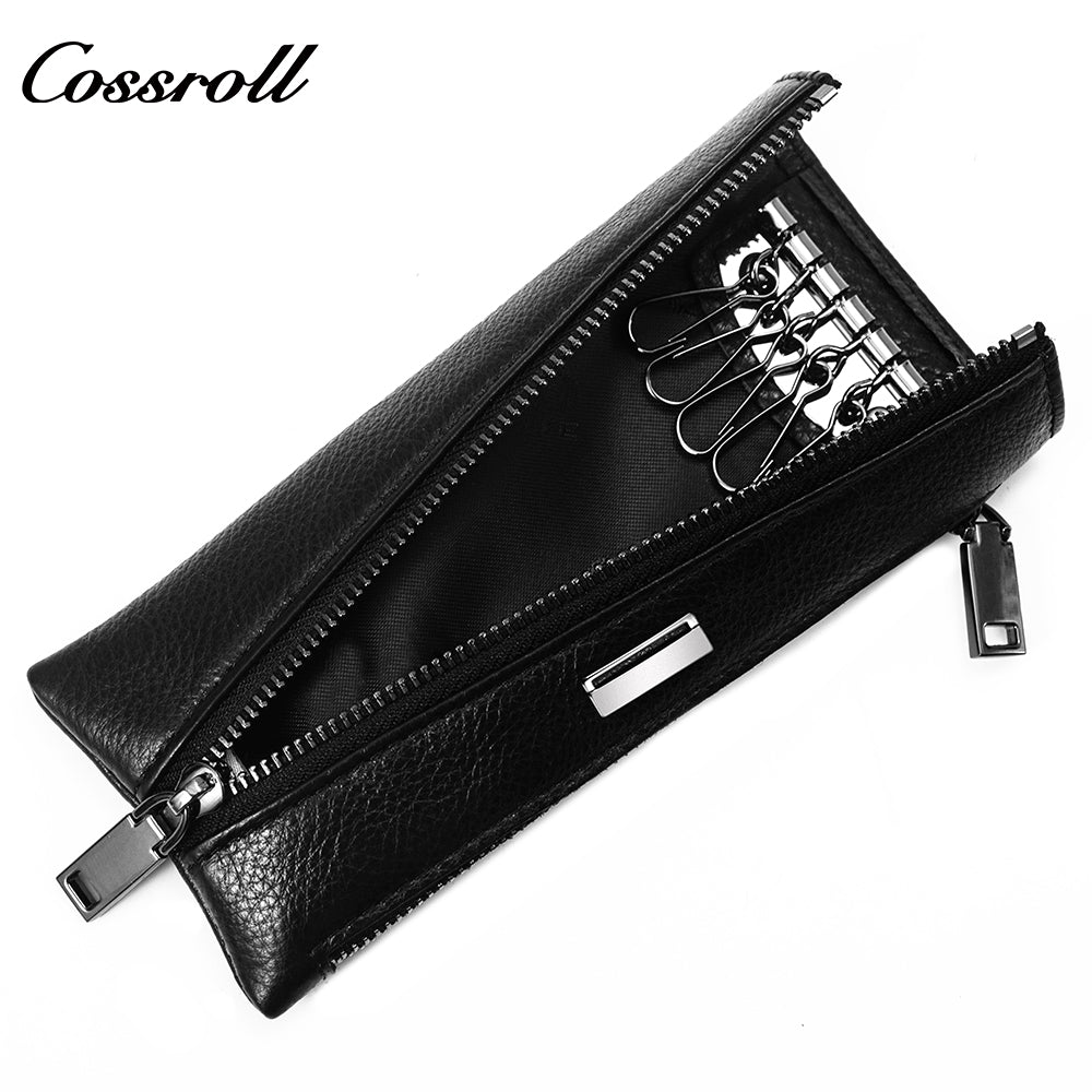 2024 New Genuine Leather Men's Wallet Long Zipper Key Bag Clutch Cowhide Clutch Bag Wallet Best Selling