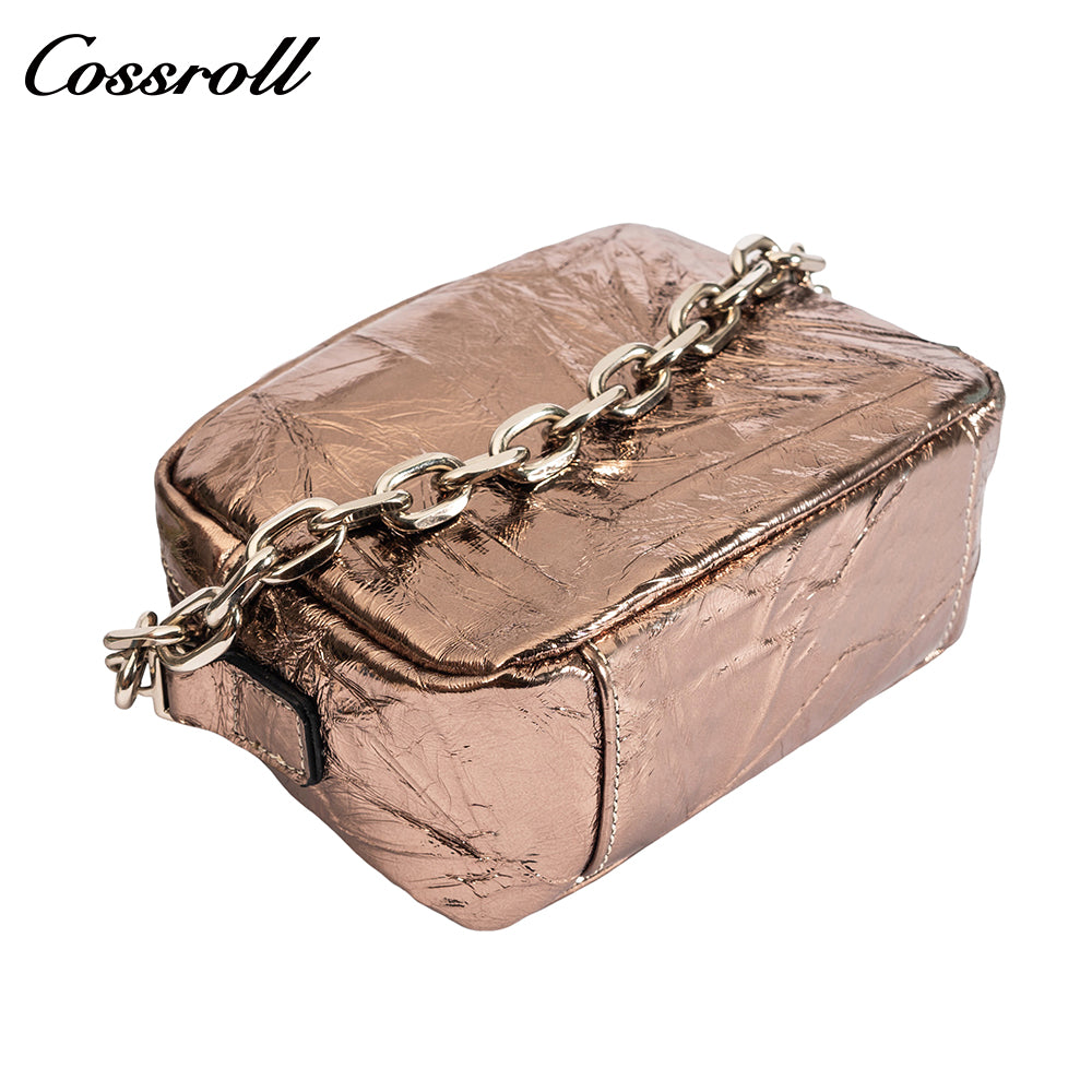 Europe and the United States wind patent leather shoulder crossbody bag small square bag camera bag