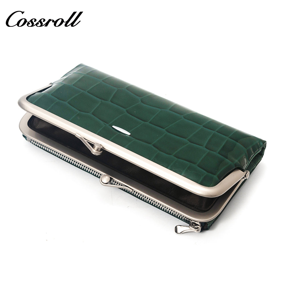 China Professional Customized luxury leather designer crocodile texture patent leather