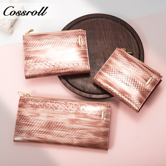 Best Selling Quality manufactory leather new wallet crocodile texture Genuine Leather