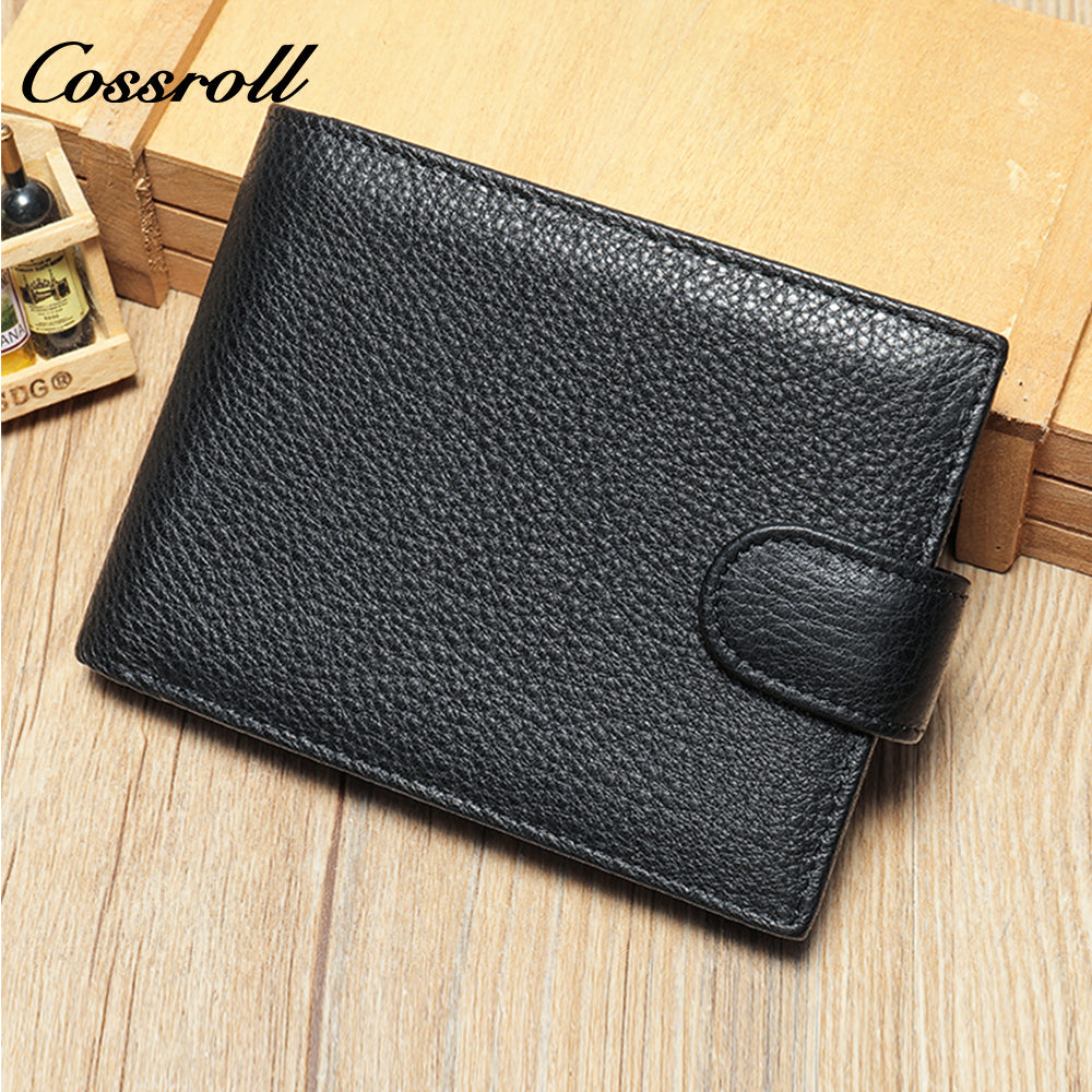 Men's wallet cowhide short foreign trade head layer zipper buckle money clip new wallet wallet coin