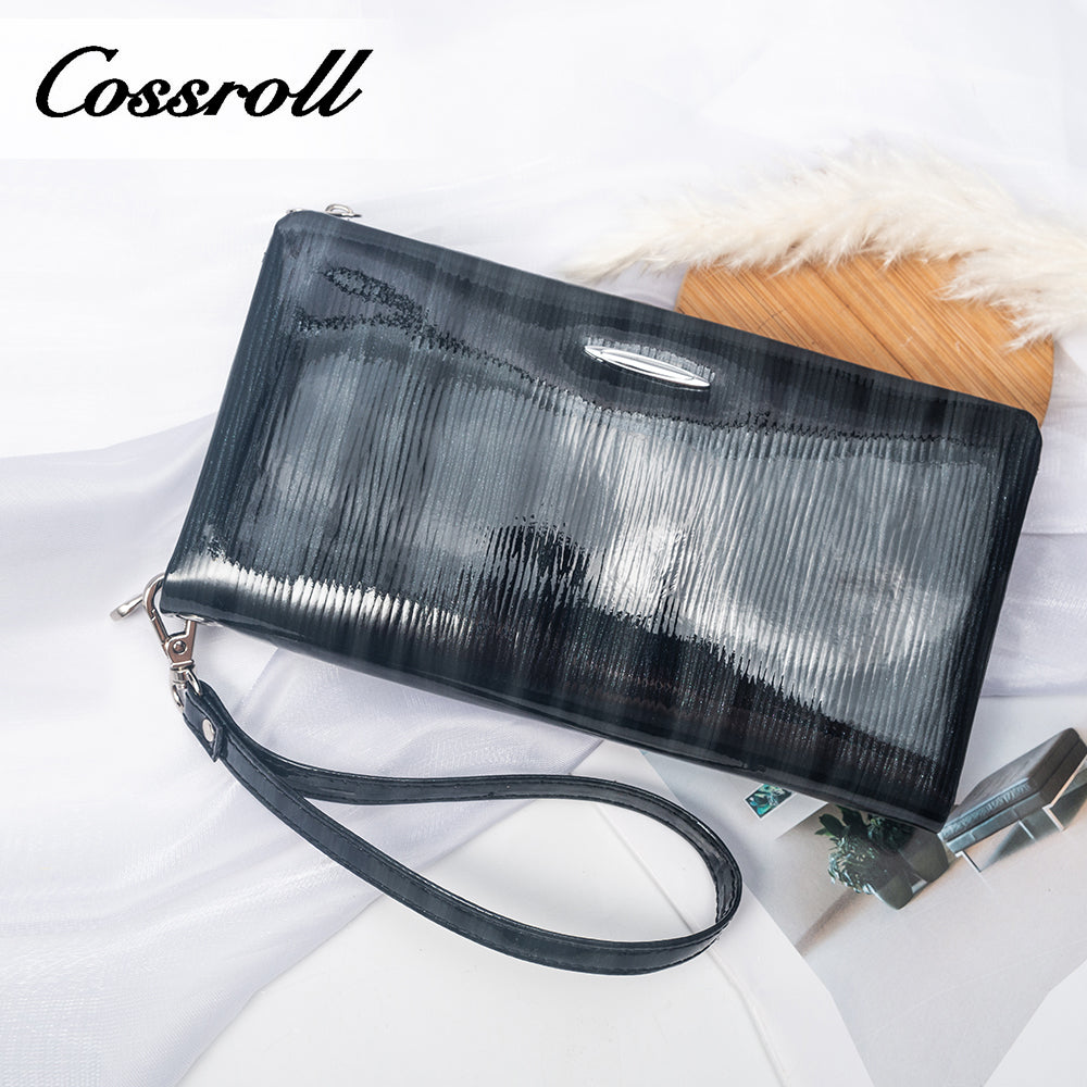 Factory processing custom cross-border new leather women's purse long zipper cowhide women's foreign trade handbag custom