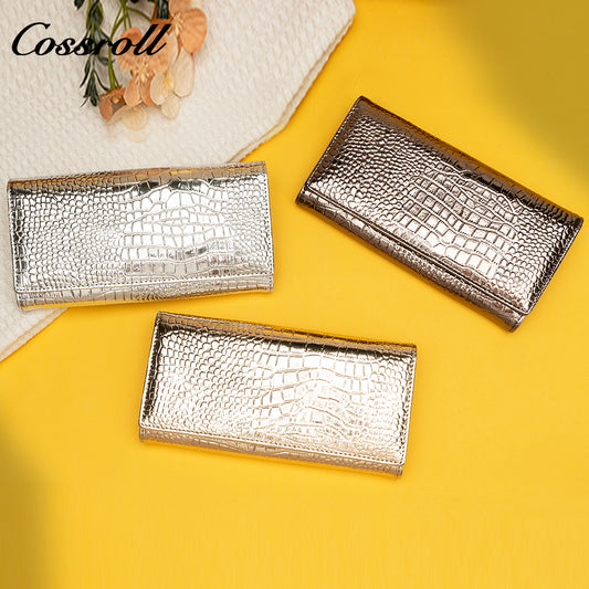 2024 Hot New Products real leather long crocodile texture patent leather