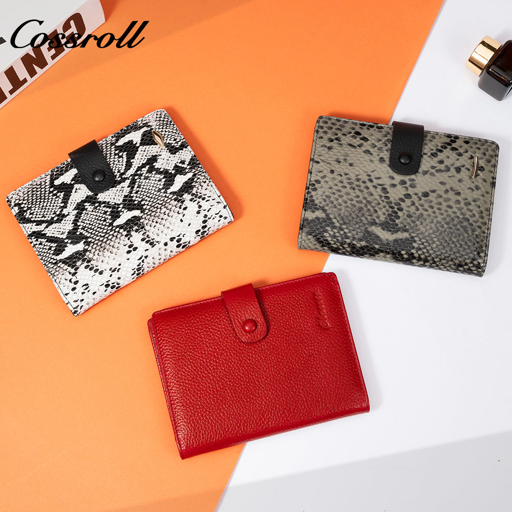 Europe and the United States retro creative printing short section leather wallet student money clip soft wallet multi card position