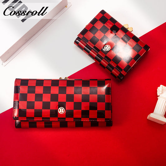 Factory custom cross-border 2023 new leather purse women's long cowhide women's multi-layer multi-card