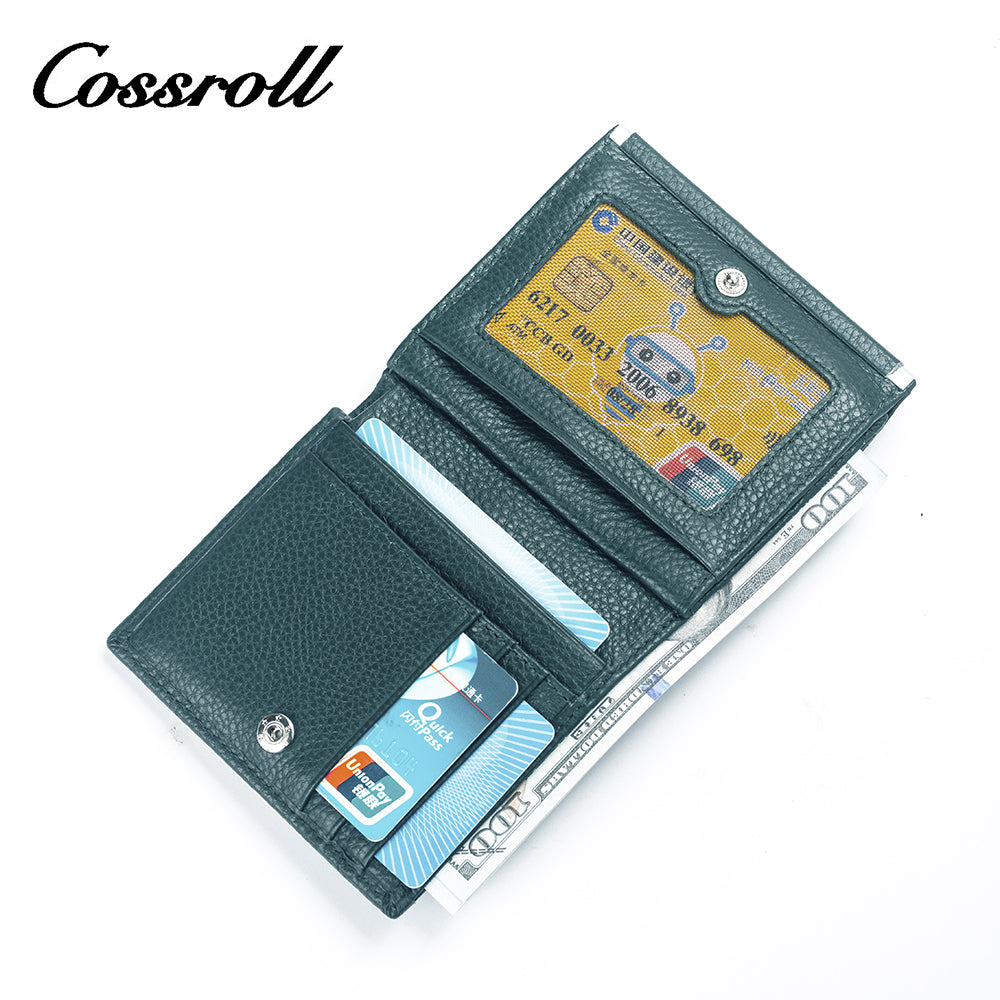 Custom Mini Luxury Leather Coin Purse Solid Color Ladies Wallet Genuine Leather Wallets for Women